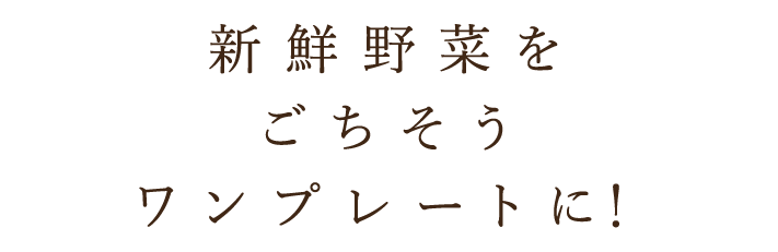 新鮮野菜をごちそうワンプレートに